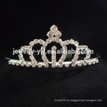 Мода металлический серебристый palted полный кристалл ромашка цветок корону оголовье
